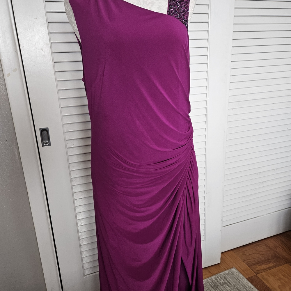 Adrianna Papell Magenta One-Shoulder Dress New With Tags 16